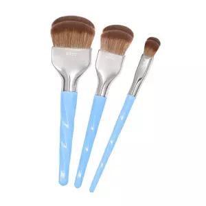 브델리움 툴스 프로페셔널 메이크업 브러시 블루 더블 돔 블렌더 3pc 세트