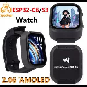 호환  ESP32-C6 2.06인치 AMOLED 터치 워치 개발 보드 ESP32-S3 2.06인치 딥시크 AI 음성 채팅