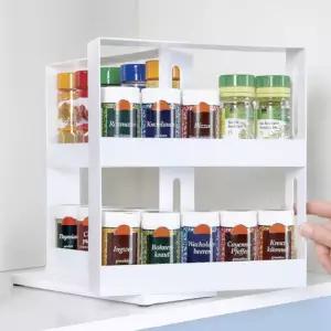 양념통 약통 수납 주방 정리 회전 2단 선반 RD-10531