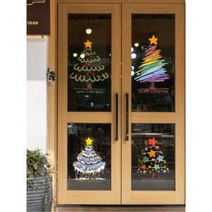 크리스마스스티커 유리창장식 크리스마스창문스티커 시트지 데코 인테리어 매장 트리 윈도우