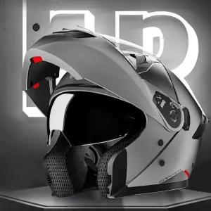 전동 사계절 3C 대두 페이스 바이크 빙하회색L 오토바이헬멧