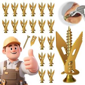 나사 키트가 있는 200개의 자체 드릴링 건식 벽체 앵커, 벽체용 금속 확장 볼트, 드릴 또는 벽 구멍 없음, TV, 선반, 액자용 최대 100파운드까지 보관 가능