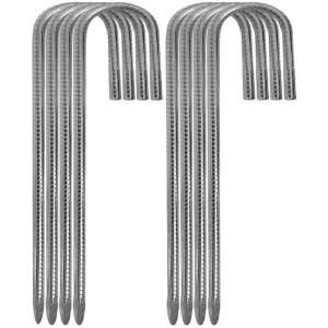 12인치 철근 스테이크, 8팩 그라운드 스테이크 J 후크 텐트 캠핑, 정원 장식, 드립 튜브, 인조 잔디를 위한 고강도 아연 도금 안티 녹스
