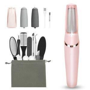 발을 위한 전기 굳은살 제거제, 12 in 1 충전식 하우타디 발 제거 페디큐어 키트, 건조한 피부를 제거하여 부드러운 발을, 각질을 관리 이상적인 선물, 모듬