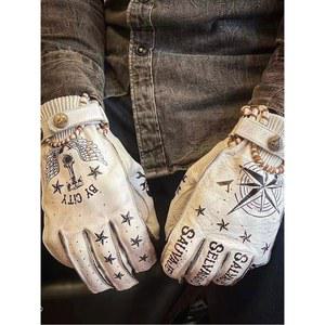 라이더 장갑 오토바이 사이클링 클래식 소가죽 바이크 레져 글러브 레트로