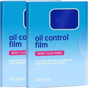 얼굴용 오일 블로팅 페이퍼 2팩120매 지성 피부용 흡수 시트 메이크업 친화적이며 휴대용 물티슈