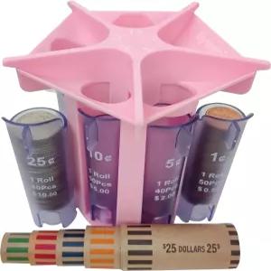 Byteen8 코인 롤러 카운터 튜브 분류기코인 포장지 포함 분류기 변경 머신 정리함 및 홀더 주머니 지갑