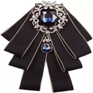 남성용 보타이 브로치 셀프 타이 리본 유니폼 넥타이 프리 패션 라인스톤 수트용 보석