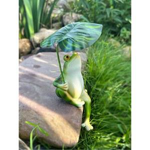 마당장식 개구리모형 정원장 우산든개구리 조각상 수조 157815 축제 개구리 연꽃