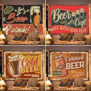 술집 펍 꾸미기 패브릭 벽면 포스터 현수막 가림막 레트로 빈티지
