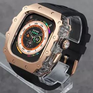호환   Watch Ultra 2 용 고급 수정 키트 IWatch 9 8 7 6 크리스탈 버튼 스포츠 밴드 용 49mm 45mm 44mm 스