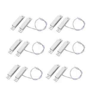 마그네틱 리드 스위치 MC32 NC 표면 마운트 유선 창문 도어 접촉 센서 알람 화이트 6세트