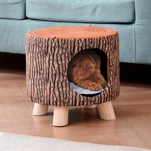 가구 패브릭 애견 스툴 숨숨집스툴 의자 원목 둥지 고양이 숨집 나무 나무모양 화장대