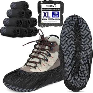 TOOSOFT 블랙 부츠 착용 남성 기능을 - 방수 커버 일회용 슈 미국 초대형 100팩 실내 (50켤레) 부직포 위한