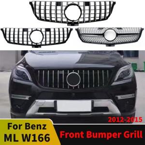 메르세데스 벤츠 ML W166 2012-2015 ML320 ML400 스타일 업그레이드 마스크 그릴 프론트 범퍼 튜닝 인렛 메