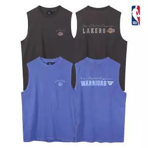 남성 원포인트 로고 피그먼트 루즈핏 나시 슬리브리스 N262TS421P