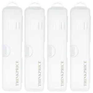 혀 클리너 칫솔 치약을 위한 4팩 스크래퍼 여행용 케이스