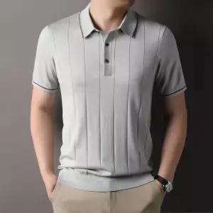 캐주얼 여름 남자 니트 터틀넥 티 원사 반팔 카라 혼방 반팔티 admr1