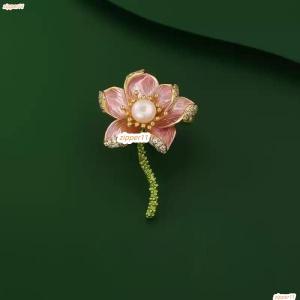 연꽃 브로치 꽃 큐빅 진주 정장 코사지 한복 포인트 의상 장식 선물