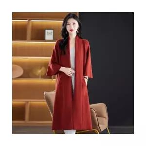 여자롱가디건 트렌디 7부 니트 카디건 롱 아우터 봄 가을 무릎 스웨터 ible3