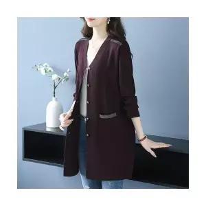 여자롱가디건 가을 니트 카디건 중기장 빅사이즈 쿨링 봄 겉옷 ible3