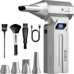 ZJZJ 압축 공기 청소기 150000RPM 강력한 전기 블로워 LED 라이트가 있는 4단계 조절 무선 에어 컴퓨터