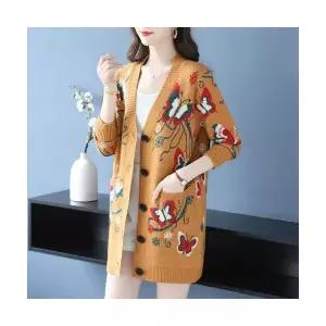 여자롱가디건 하프 니트 카디건 봄가을 스웨터 상의 ible3