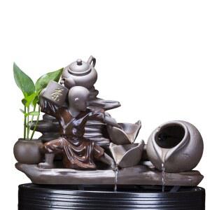 미니분수대 안개발생기 선물 인테리어 행운 풍수 세라믹 가습 분수 분수조형물 이미지