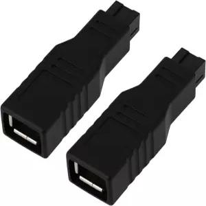 Firewire 400~800과 호환되는 ECSiNG 2Pcs IEEE1394 6핀 여성용 9핀 남성용 컨버터