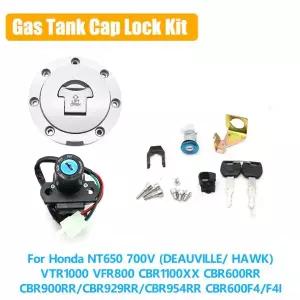 호환   NT650 700V VTR1000 VFR800 CBR1100XX CBR600RR CBR600 F4 F4I 연료 캡 시트 잠금 키 점화 스위치