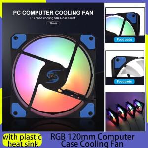 RGB 120mm 컴퓨터 케이스 쿨링 팬 12V 정격 전압, 플라스틱 히트싱크 포함, 게이밍 PC