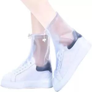 레후드 방수 자전거 신발 여행용 커버 캠핑 가능한 갤로쉬 밑창 PVC 남성 재사용 레인 오버슈즈 부츠