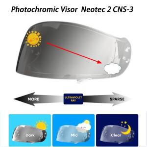 슈에이 네오텍 2 II CNS-3 헬멧 포토크로믹 렌즈 변색 바이저 자외선 차단 카스코 모토 선쉴드