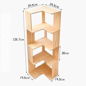 원목 코너 책장 5단 수납 소형 4단 선반 3단 틈새