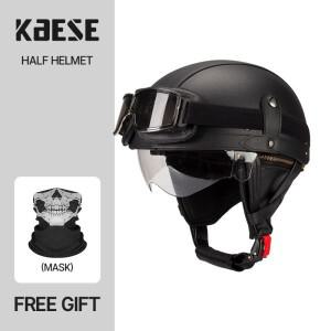 빈티지 블랙 바이크 오토바이 헬멧, 레트로 하프 쉘 매트 보호 안전 캡