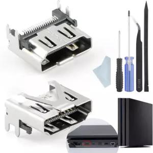 소니 플레이스테이션 4 슬림 PS4 / Pro HDMI 포트 교체용 2PCS 수리 키트 포함 소켓 잭 인터페이스 커넥터