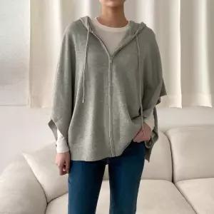 [신상오픈런]가오리 후드집업 판초 망토니트 빅사이즈 점퍼 (29965395)