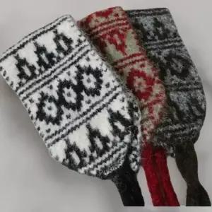 [신상오픈런]여성 배색 에스닉 스타일 와이드 귀달이 끈 니트 귀마개 (41568252)