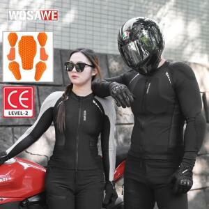 WOSAWE 바이크 오토바이 재킷 전신 보호 모터바이크 레이싱용 경량 소프트 모토크로스 의류 모토