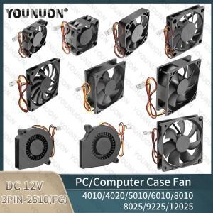 DC 12V 3PIN/4PIN 냉각 팬 PC 컴퓨터 케이스 40/50/60/80/92/120MM 송풍기