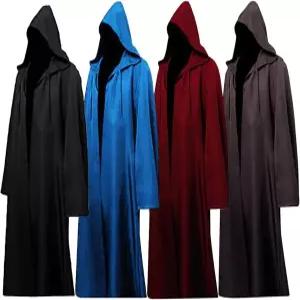원삭 튜닉 후드 로브 성인 마법사 스님 사제 망토 할로윈 코스프레 나이트 케이프 르네상스 의상