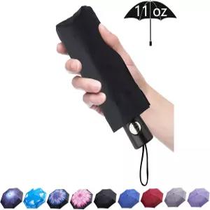 Goothdurs 자동 미니 여행 방풍 우산 컴팩트 여성용 소형 경량 접이식 레인 개폐