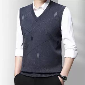 남사친 니트 캐주얼 가을 조끼 루즈핏 민소매 스웨터 풀오버 브이넥 연간 admr3