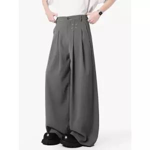 바지 하이웨스트감 와이드 남자배기바지 쿨링 정장 ible1