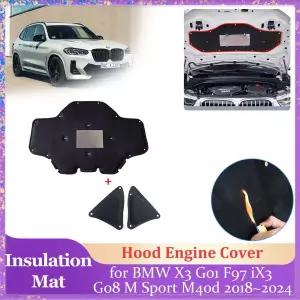 호환   X3 G01 F97 iX3 G08 M 스포츠 M40d 20182024 엔진 커버 라이너 코튼 방음 매트