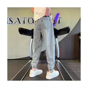 남자데님배기팬츠 배기 조거 청바지 여름 9부 바지 춘추 데님 캐주얼 ible3