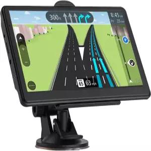 2025 지도가 있는 자동차 트럭 및 RV용 7인치 터치스크린 GPS 내비게이션 - 속도 적색등 경고 알림 무료