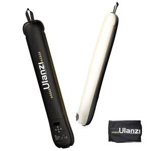 울란지 UA12 바이컬러 풍선 튜브 라이트, 접이식 LED 비디오 사진 촬영용, 2700K-650K, 12W 2500mAh 충전식 라이트 바 1/4인치 마운트 조명 막대 촬영용 스틱