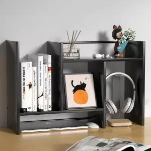 FNBAR 책상 선반 데스크톱 오르니저 슐레프 정리 및 액세서리 최고 기관 코너 책장 작은 허치 조절 가능한