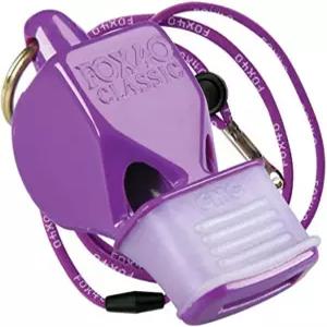 Fox 40 클래식 CMG 무통 안전 호루라기 115dB 퍼플 랜야드